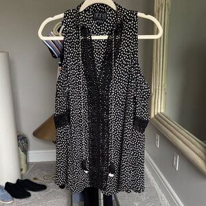 Atina Black and White Polka Dot Blouse